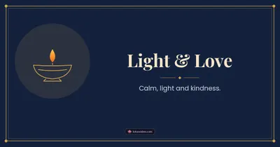 Light & Love – Simple & Elegant Diwali wishes image in English (landscape)