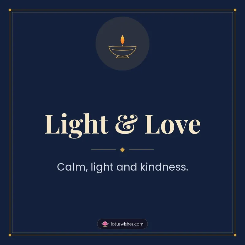 Light & Love – Simple & Elegant Diwali wishes image in English (square)