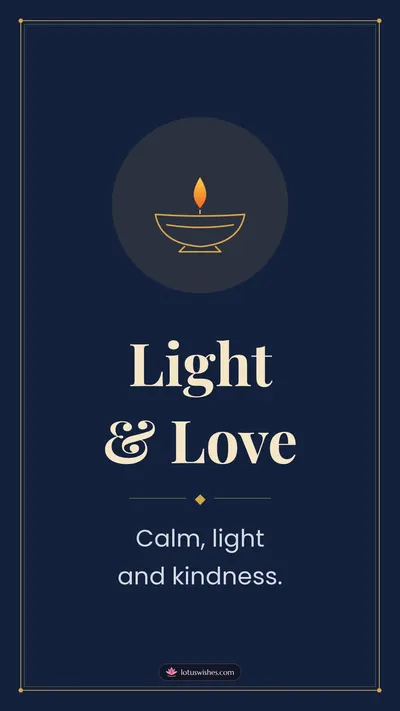 Light & Love – Simple & Elegant Diwali wishes image in English (story)