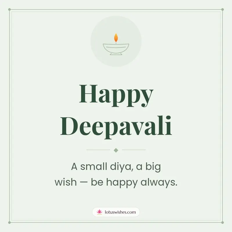 Happy Deepavali – Simple & Elegant Diwali wishes image in English (square)