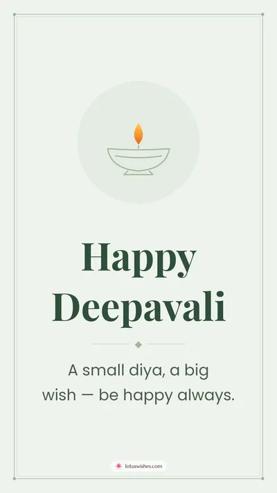 Happy Deepavali – Simple & Elegant Diwali wishes image in English (story)