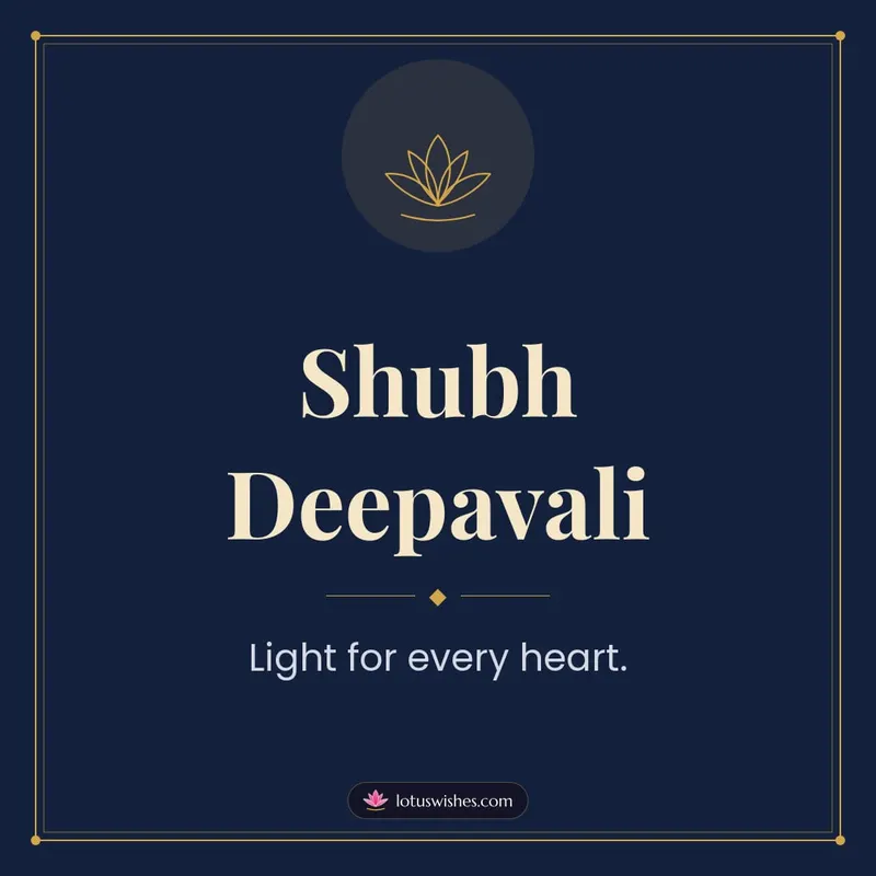 Shubh Deepavali – Simple & Elegant Diwali wishes image in English (square)