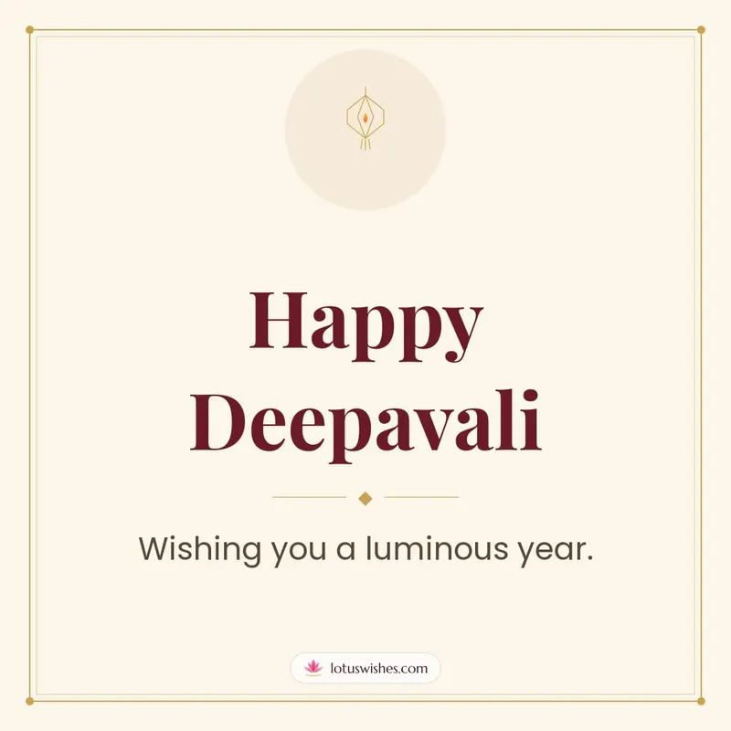 Happy Deepavali – Simple & Elegant Diwali wishes image in English (square)
