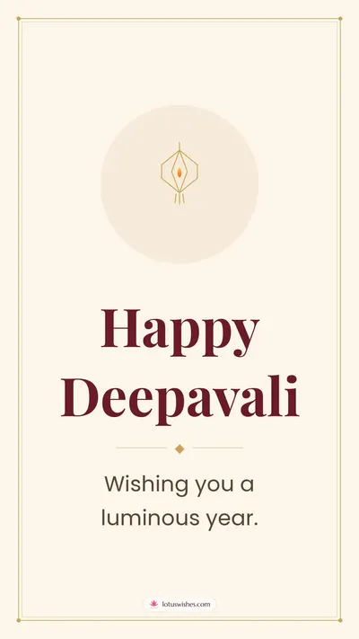 Happy Deepavali – Simple & Elegant Diwali wishes image in English (story)