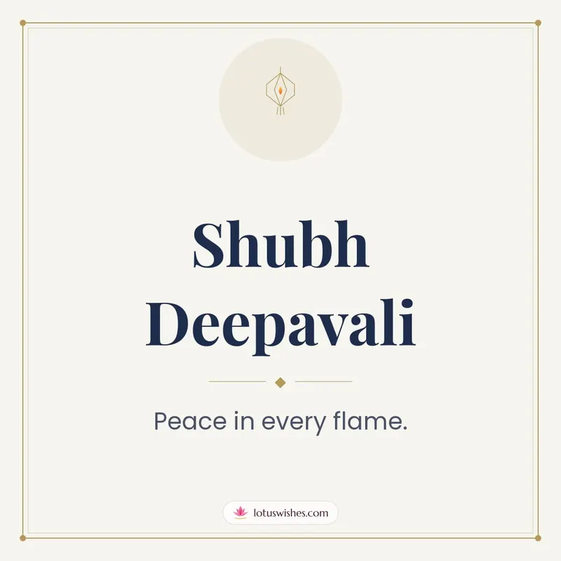Shubh Deepavali – Simple & Elegant Diwali wishes image in English (square)