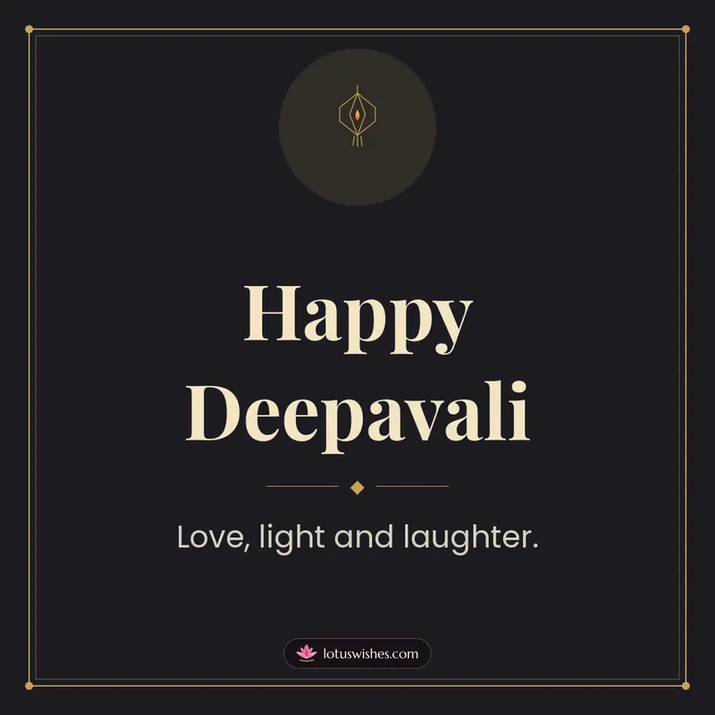 Happy Deepavali – Simple & Elegant Diwali wishes image in English (square)