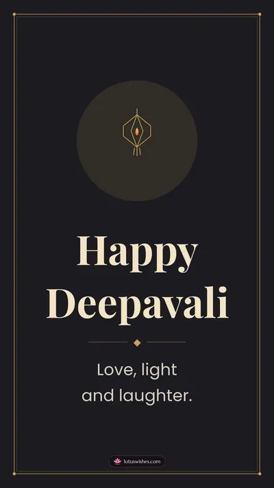 Happy Deepavali – Simple & Elegant Diwali wishes image in English (story)