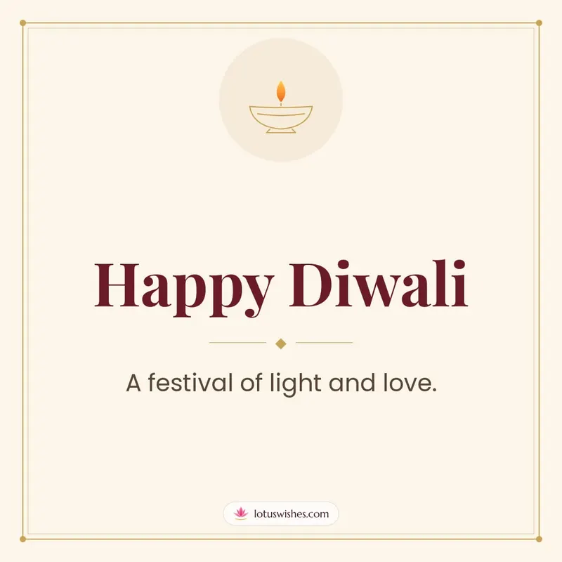 Happy Diwali – Simple & Elegant Diwali wishes image in English (square)