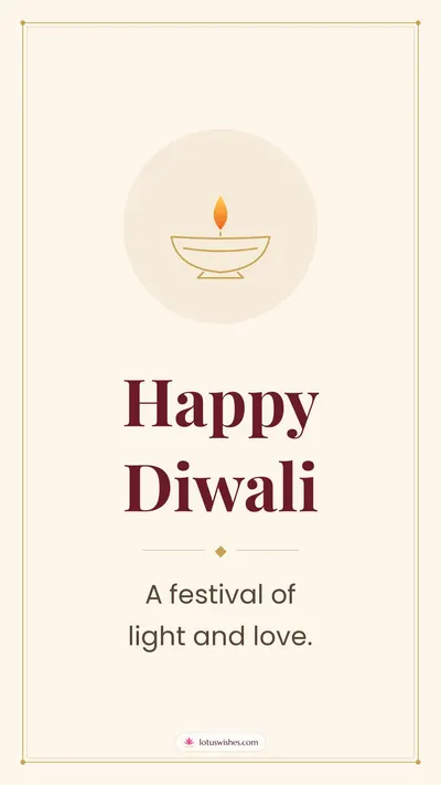 Happy Diwali – Simple & Elegant Diwali wishes image in English (story)
