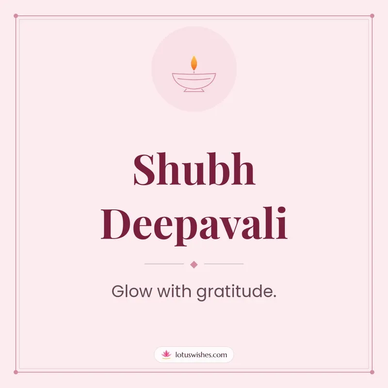 Shubh Deepavali – Simple & Elegant Diwali wishes image in English (square)