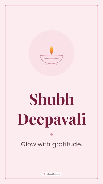Shubh Deepavali – Simple & Elegant Diwali wishes image in English (story)