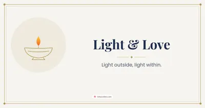 Light & Love – Simple & Elegant Diwali wishes image in English (landscape)