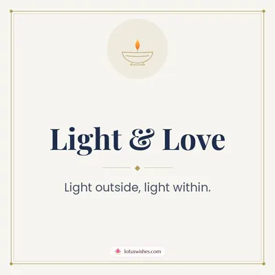 Light & Love – Simple & Elegant Diwali wish in English