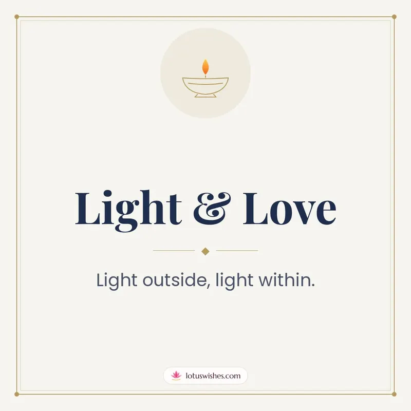 Light & Love – Simple & Elegant Diwali wishes image in English (square)