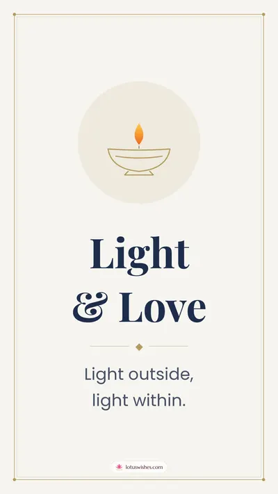 Light & Love – Simple & Elegant Diwali wishes image in English (story)
