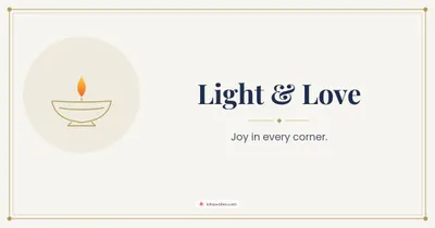 Light & Love – Simple & Elegant Diwali wishes image in English (landscape)