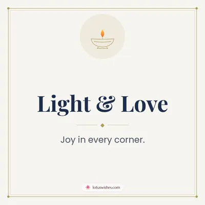 Light & Love – Simple & Elegant Diwali wish in English