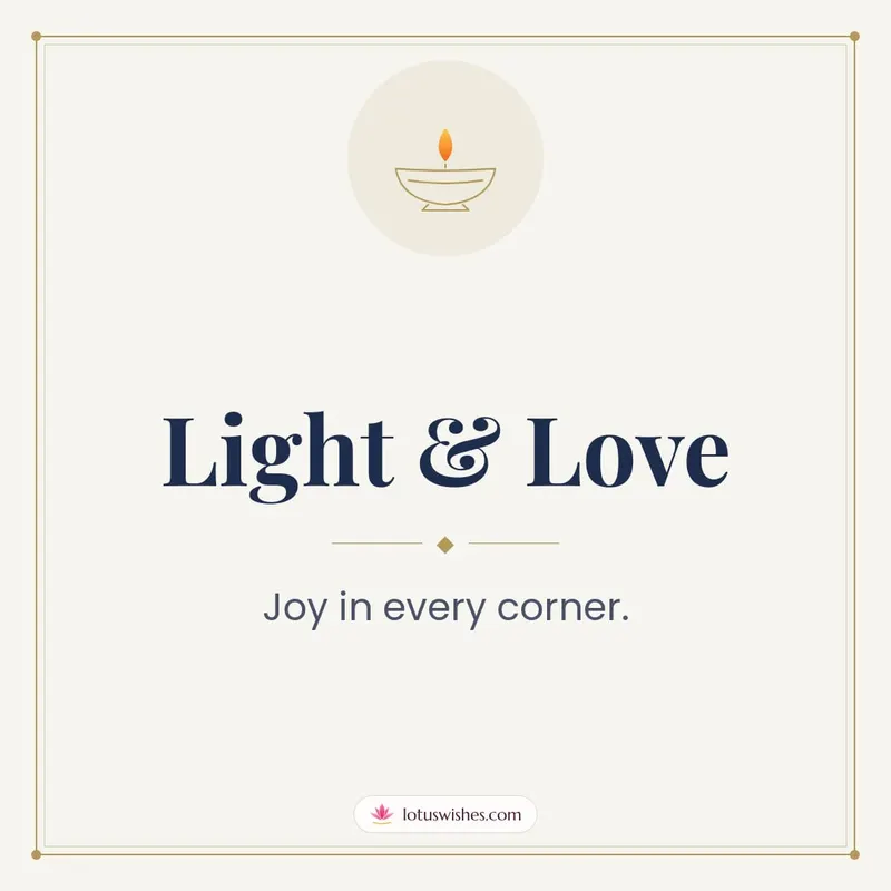Light & Love – Simple & Elegant Diwali wishes image in English (square)