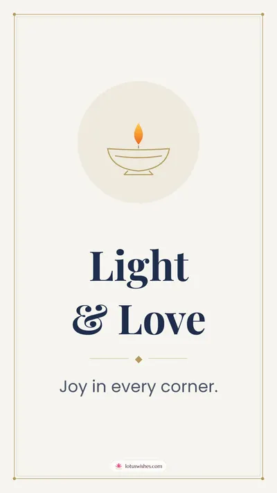 Light & Love – Simple & Elegant Diwali wishes image in English (story)