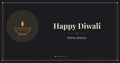 Happy Diwali – Simple & Elegant Diwali wishes image in English (landscape)