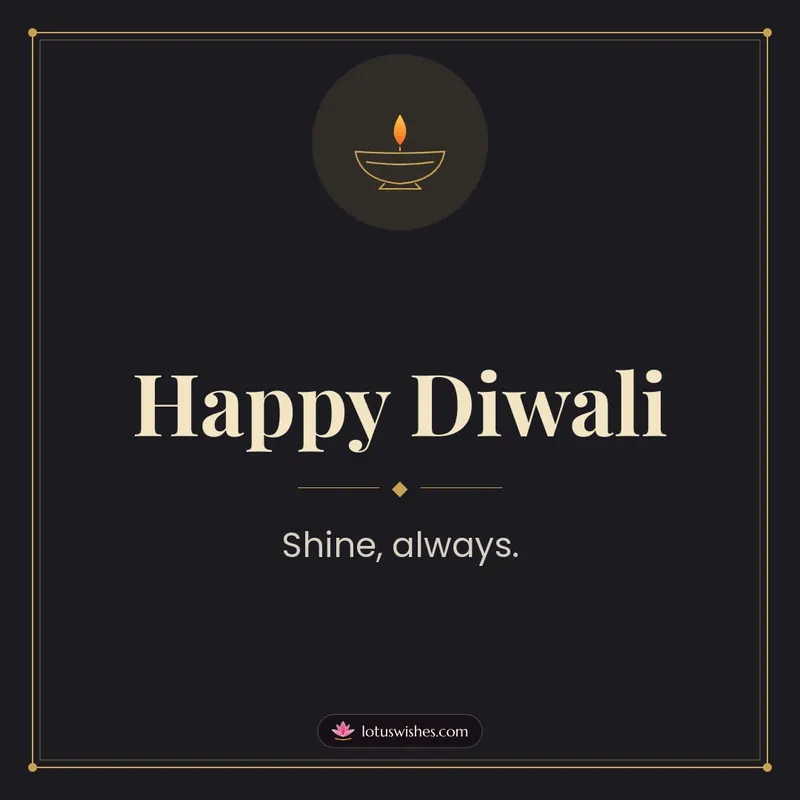 Happy Diwali – Simple & Elegant Diwali wishes image in English (square)