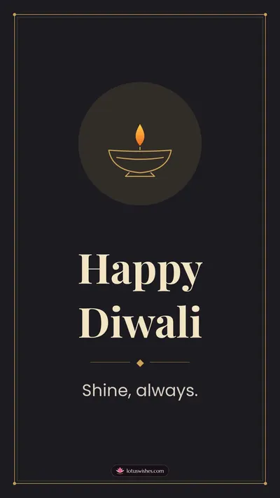 Happy Diwali – Simple & Elegant Diwali wishes image in English (story)