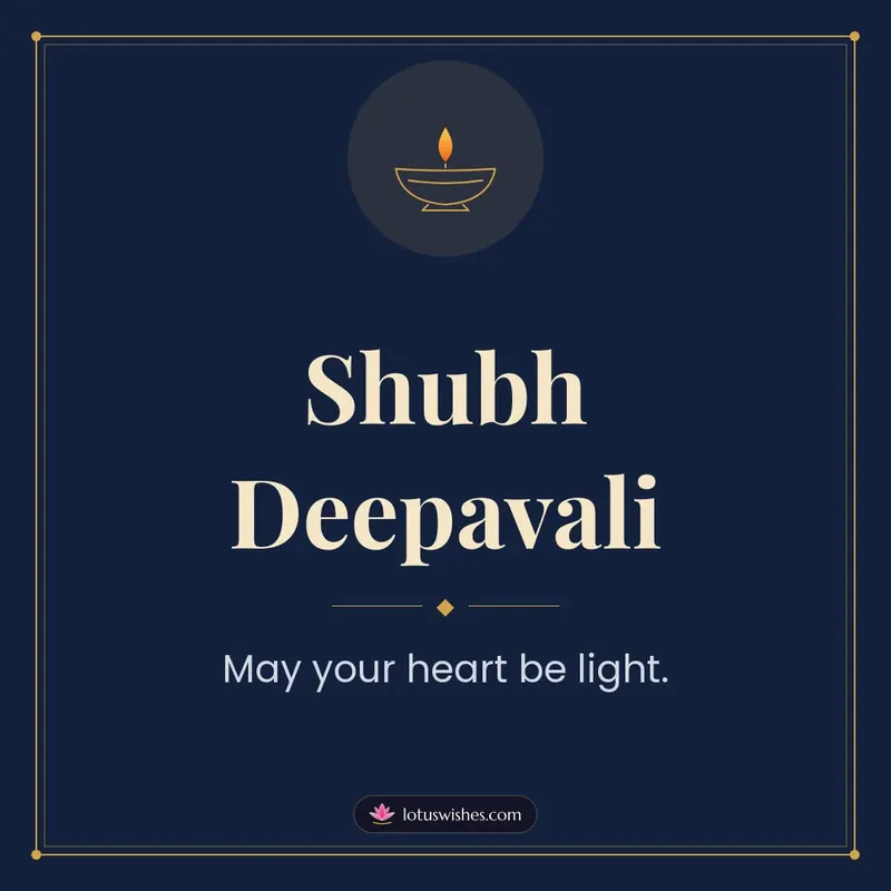 Shubh Deepavali – Simple & Elegant Diwali wishes image in English (square)