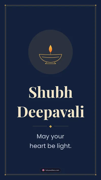Shubh Deepavali – Simple & Elegant Diwali wishes image in English (story)