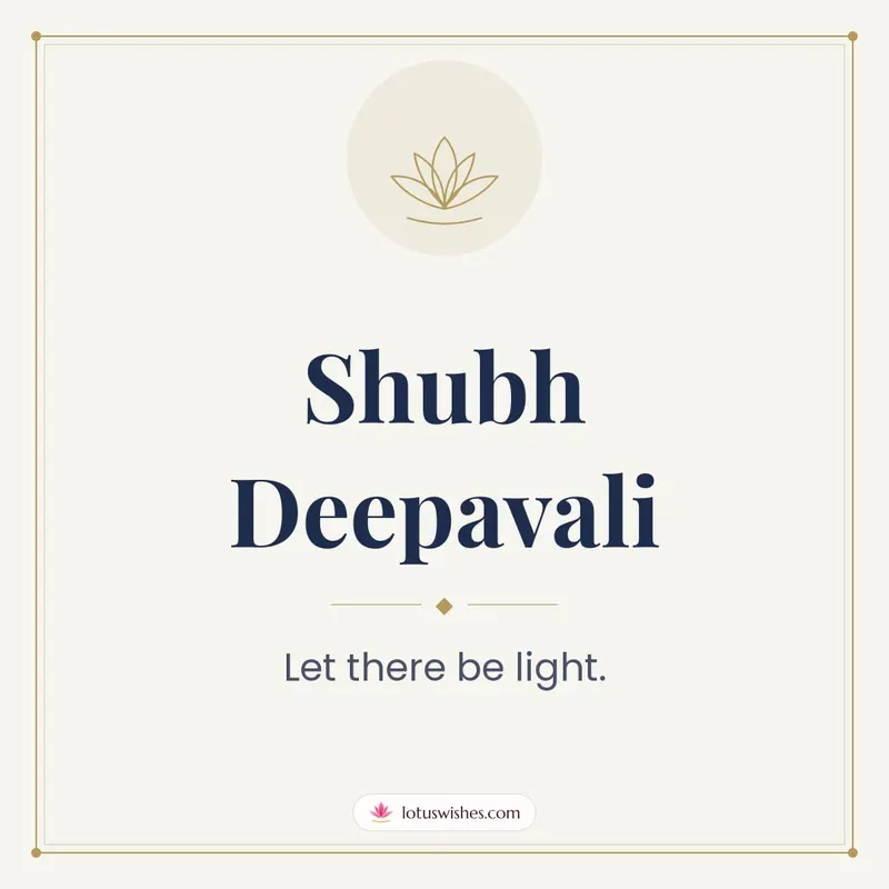 Shubh Deepavali – Simple & Elegant Diwali wishes image in English (square)