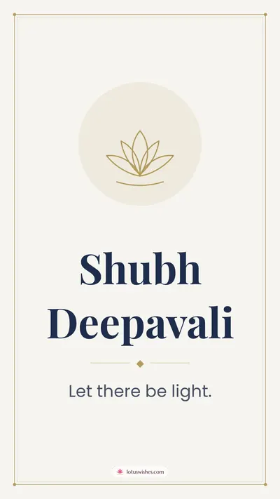Shubh Deepavali – Simple & Elegant Diwali wishes image in English (story)