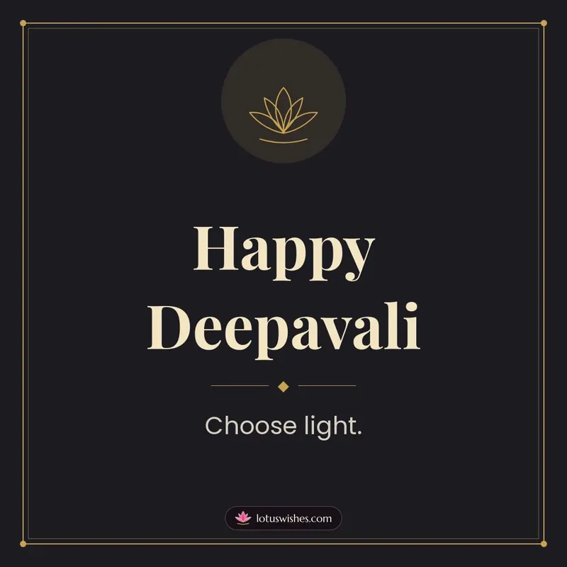 Happy Deepavali – Simple & Elegant Diwali wishes image in English (square)