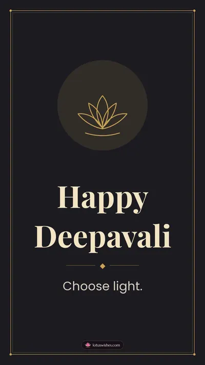 Happy Deepavali – Simple & Elegant Diwali wishes image in English (story)