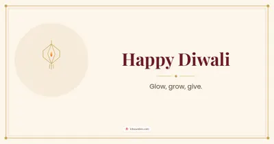 Happy Diwali – Simple & Elegant Diwali wishes image in English (landscape)