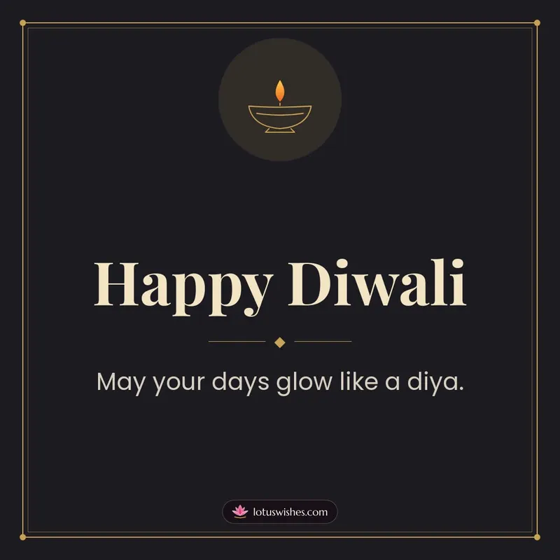 Happy Diwali – Simple & Elegant Diwali wishes image in English (square)