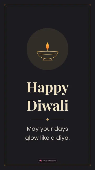 Happy Diwali – Simple & Elegant Diwali wishes image in English (story)