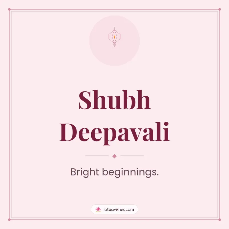 Shubh Deepavali – Simple & Elegant Diwali wishes image in English (square)