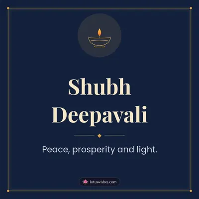 Shubh Deepavali – Simple & Elegant Diwali wishes image in English (square)