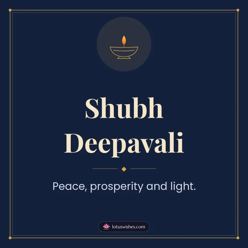 Shubh Deepavali – Simple & Elegant Diwali wishes image in English (square)