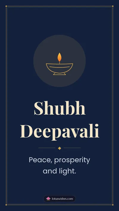 Shubh Deepavali – Simple & Elegant Diwali wishes image in English (story)