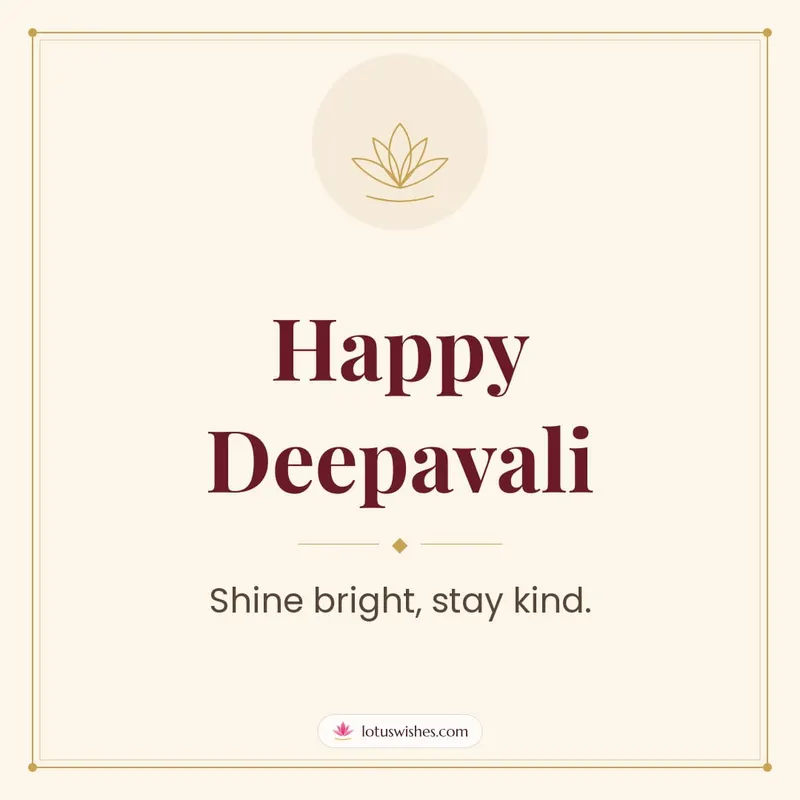Happy Deepavali – Simple & Elegant Diwali wishes image in English (square)