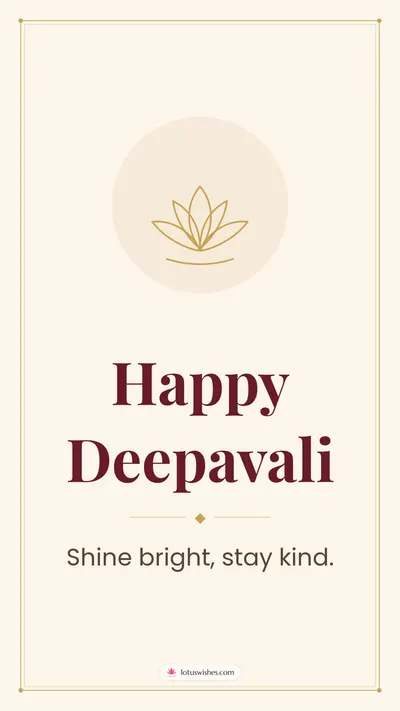 Happy Deepavali – Simple & Elegant Diwali wishes image in English (story)