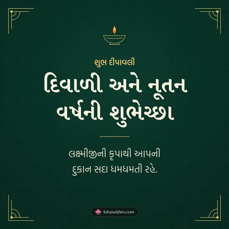દિવાળી અને નૂતન વર્ષની શુભેચ્છા – Business & Clients Diwali wishes image in Gujarati (square)