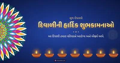 દિવાળીની હાર્દિક શુભકામનાઓ – Diva & Rangoli Diwali wishes image in Gujarati (landscape)