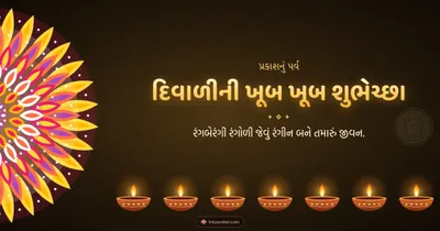 દિવાળીની ખૂબ ખૂબ શુભેચ્છા – Diva & Rangoli Diwali wishes image in Gujarati (landscape)