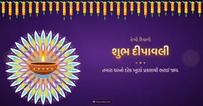 શુભ દીપાવલી – Diva & Rangoli Diwali wishes image in Gujarati (landscape)