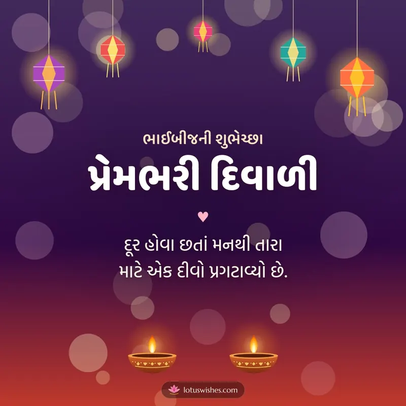 પ્રેમભરી દિવાળી – Family & Friends Diwali wishes image in Gujarati (square)
