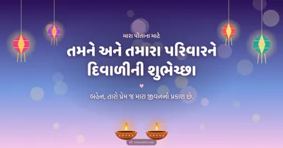 તમને અને તમારા પરિવારને દિવાળીની શુભેચ્છા – Family & Friends Diwali wishes image in Gujarati (landscape)