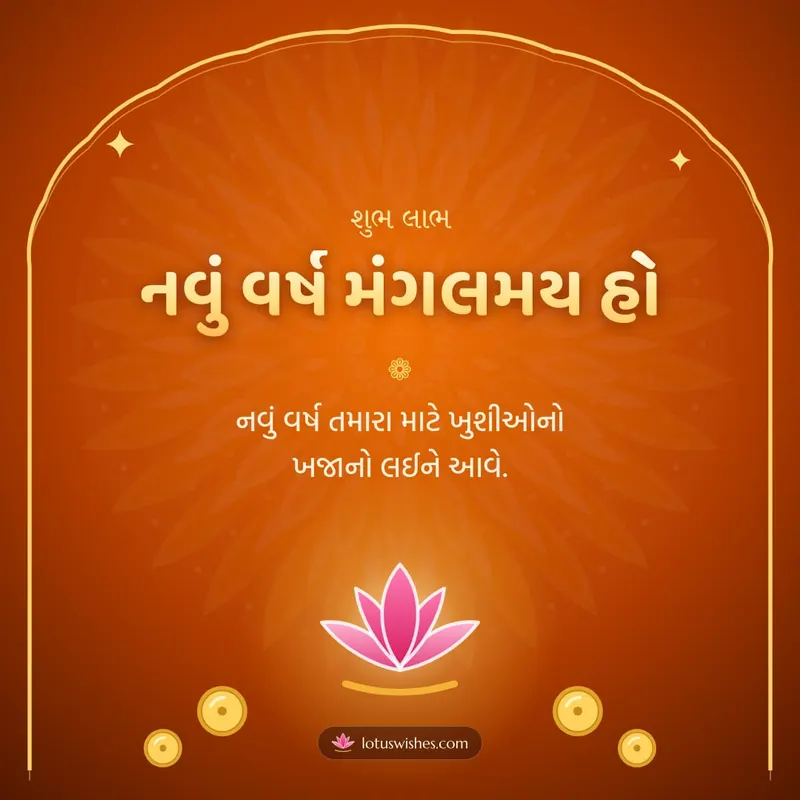 નવું વર્ષ મંગલમય હો – Saal Mubarak (New Year) Diwali wishes image in Gujarati (square)
