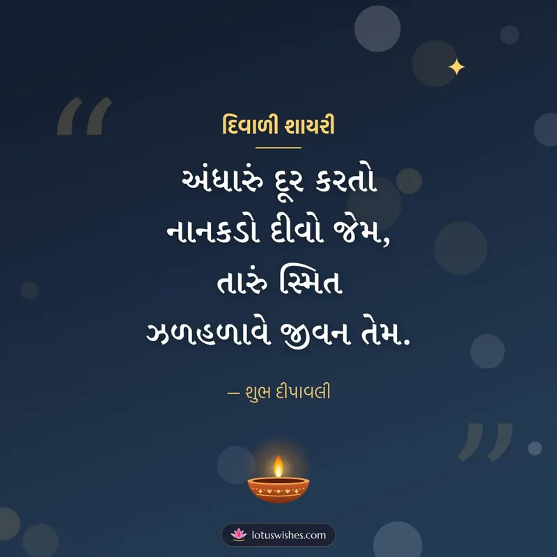 દિવાળી શાયરી – Status & Shayari Diwali wishes image in Gujarati (square)