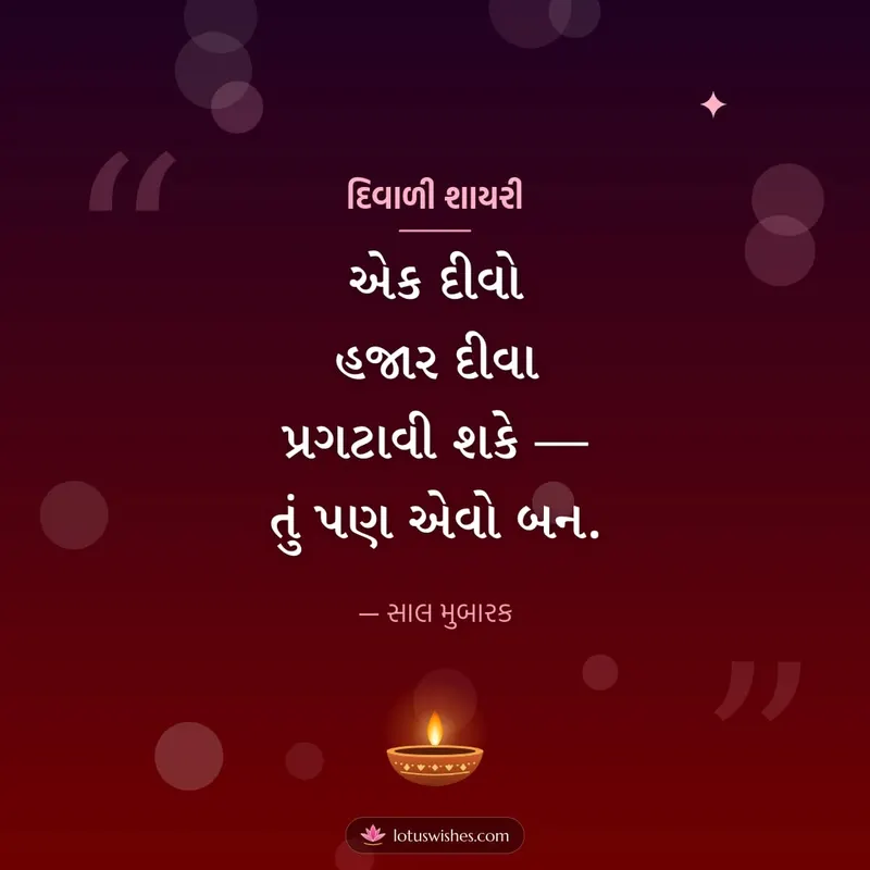 દિવાળી શાયરી – Status & Shayari Diwali wishes image in Gujarati (square)